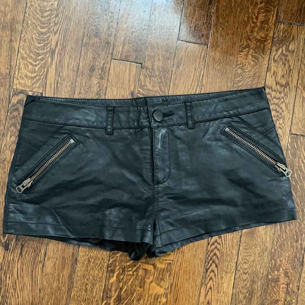 Free People We the Free Vegan Leather Shorts